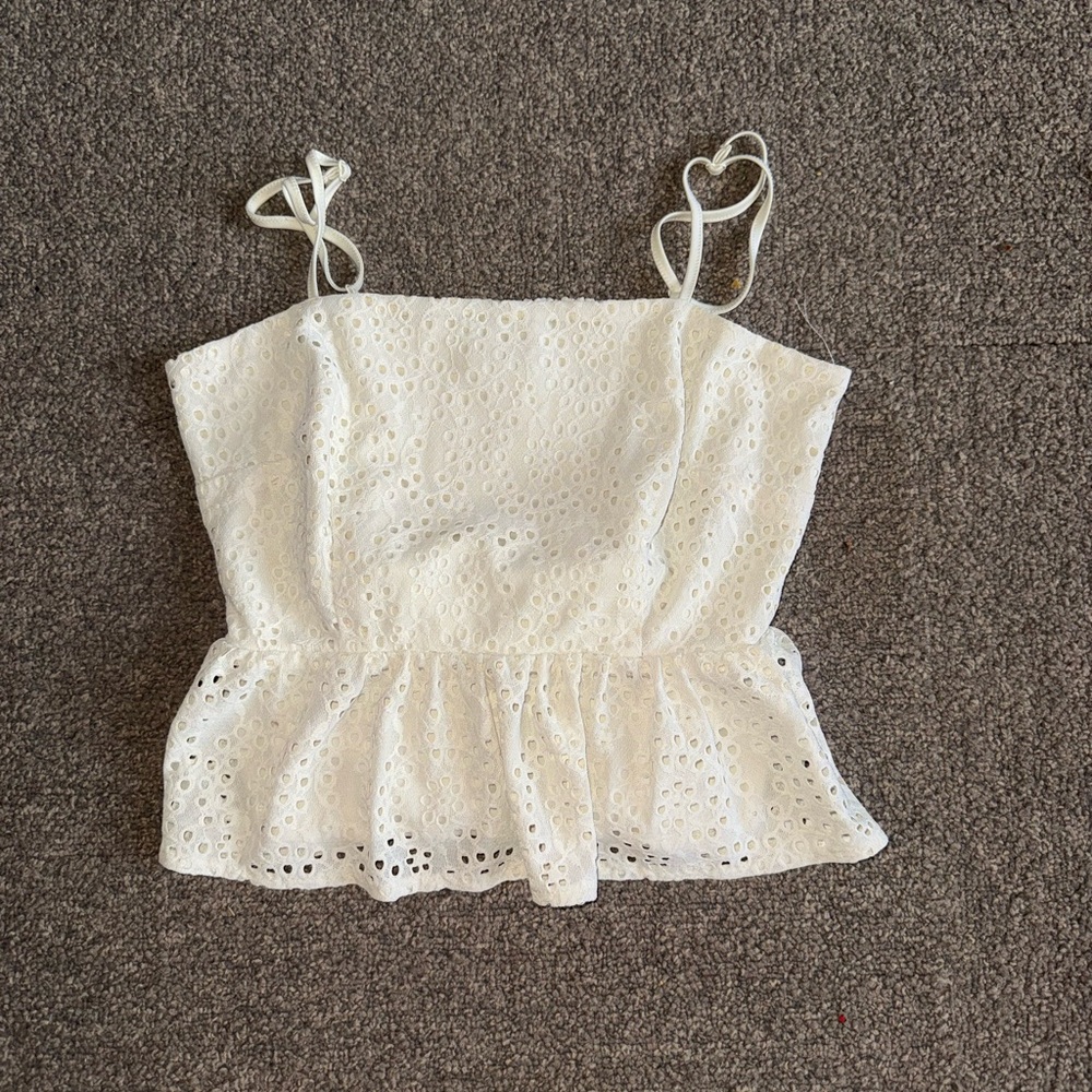 a new day White Eyelet Camisole Top